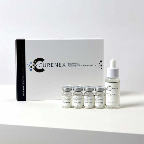 Curenex Snow Peel Powder 1 g × 4 pcs + Activator 30 ml – Biostimulatory Spicule Peel