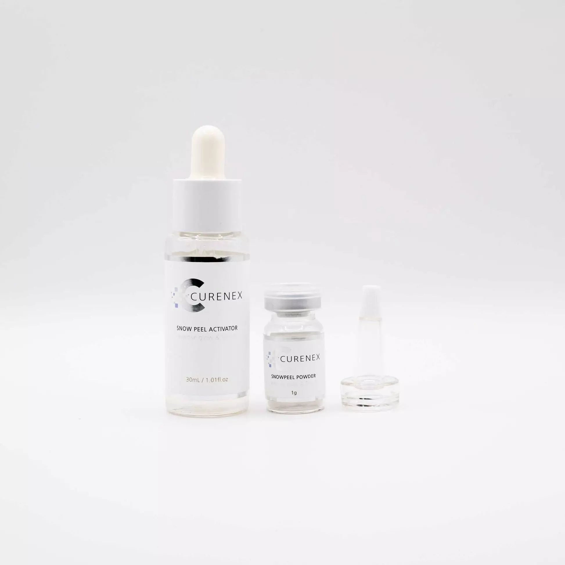 Curenex Snow Peel Powder 1 g × 4 pcs + Activator 30 ml – Biostimulatory Spicule Peel