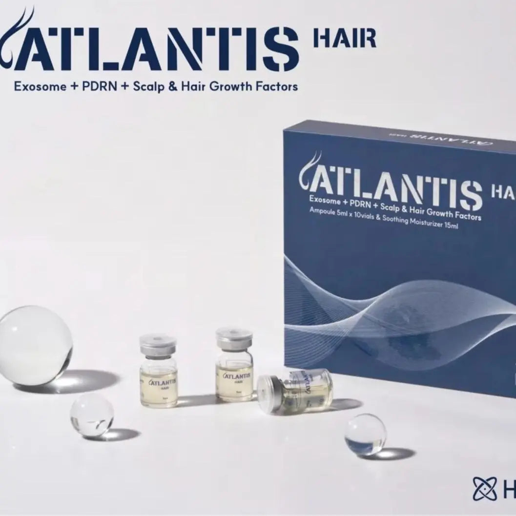 Atlantis Hair Exosome + PDRN + Scalp & Hair Growth Factors (Ampoule 5 ml × 10 pcs & Soothing Moisturizer 15 ml × 1)